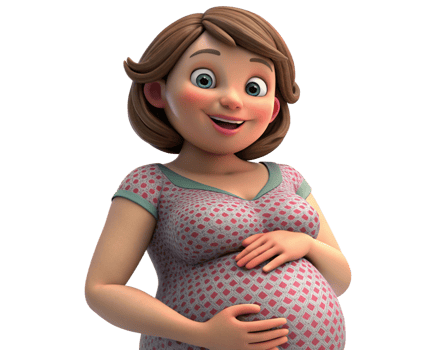 Radiant expectant mom enjoying a peaceful moment png