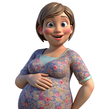 Smiling pregnant lady in a nature setting png