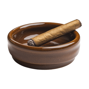 a cigar in a brown bowl on a transparent background png