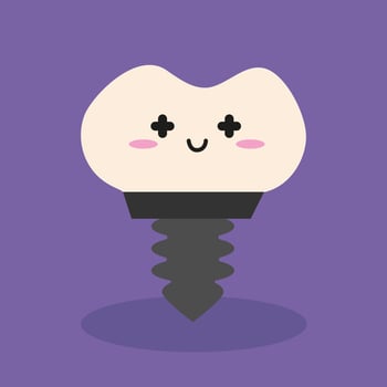 Cute Cartoon Tooth Implant children dental Illustration vector