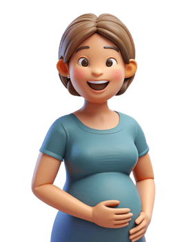 Playful pregnant lady enjoying a relaxing moment png