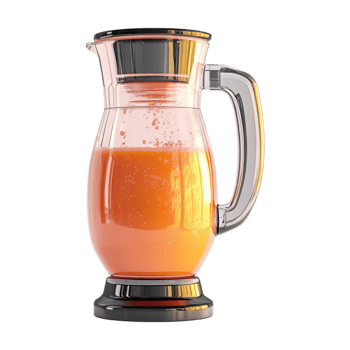 glass pitcher with orange juice on a transparent background png