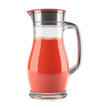 a glass pitcher with orange juice on a transparent background png