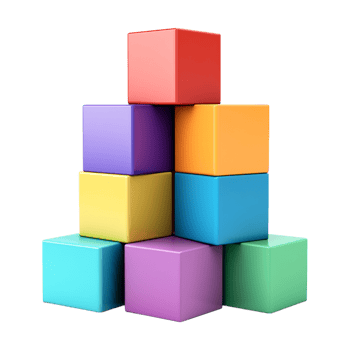 colorful cubes on a transparent background png