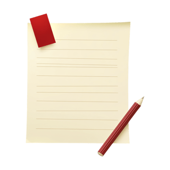 note paper with red sticky note and pencil on transparent background png
