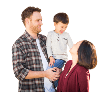 Mixed Race Chinese and Caucasian Family Portrait Isolated on a Transparent Background. png