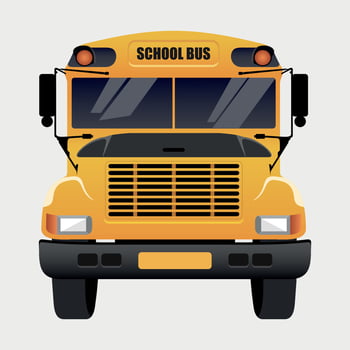 school bus cabin icon yellow color front view on white background vector