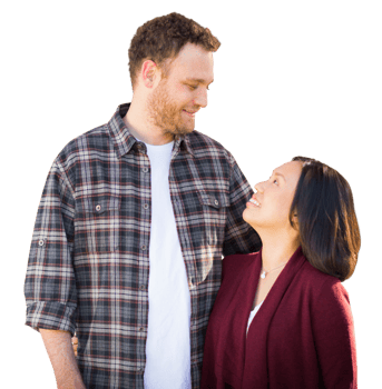 Mixed Race Chinese and Caucasian Couple Portrait Isolated on a Transparent Background png