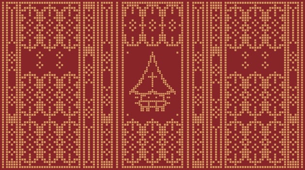 pixel ulos batak Knit Pattern Design vector