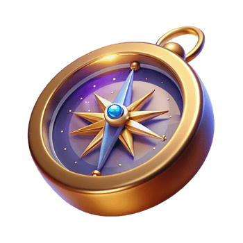 Golden Compass A 3D Render of a Navigation Tool png