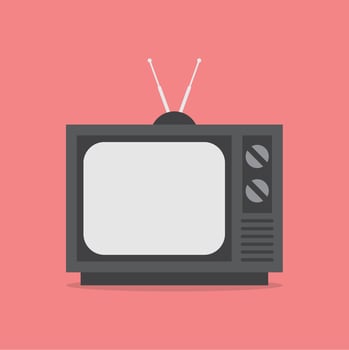 Flat style illustration of tube television vector