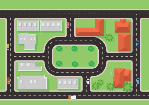 city top view vector