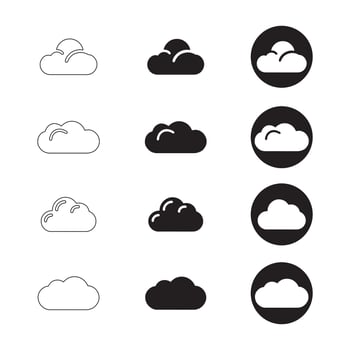 Cloud Icons in Various Styles and Formats. vector