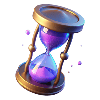 Ephemeral Moments A 3D Render of a Glittering Hourglass png