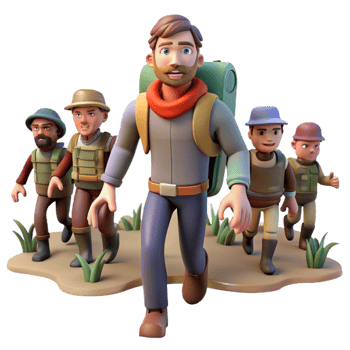 Team Expedition Adventure Game 3D Characters png