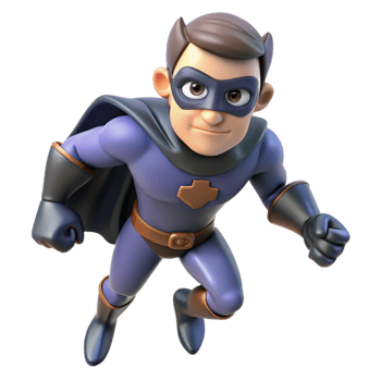 impressive classic Digital Render of a Superhero in Flight detailed png