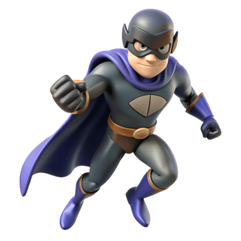 elegant minimalist Digital Render of a Superhero in Flight 4K png