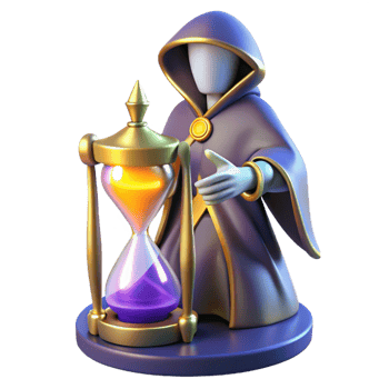 Mystic Hourglass A 3D Render of Time and Magic png