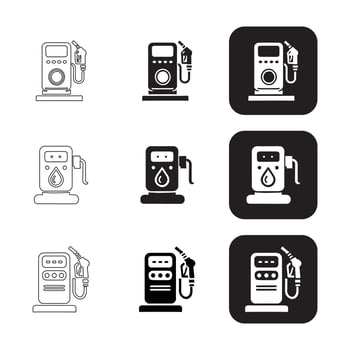 Gas Pump Icons vector