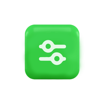 Setting icon on green square png