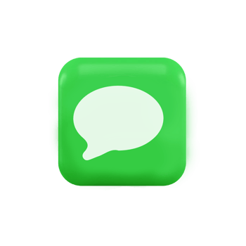 Speech bubble icon on a green shape png