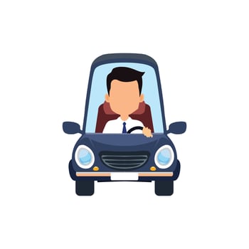 Cartoon of people riding in a car vector
