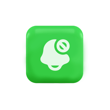 Mute notification in a green button png