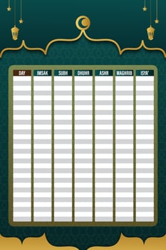prayer schedule ramadan theme flyer design vector