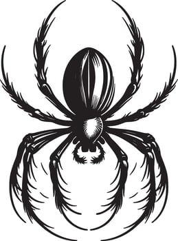 Black Spider Silhouette on White Background vector