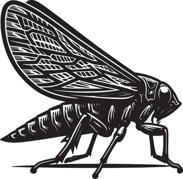 A cicada insect with a black and white design vector