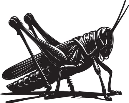 Grasshopper Silhouettes in a Minimalist Design vector