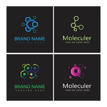 Background setMolecule symbol logo template vector
