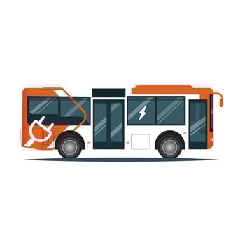 Electric bus icon, modern city transport stock illustration vector