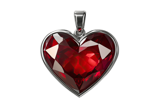 Royal red heart-shaped gemste pendant png