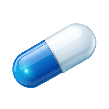 Blue and White Medicine Capsule on Transparent Background png