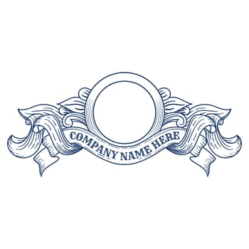 Old Classic Vintage Retro Decorative Ribbon Ornament Border Frame Royal Badge Emblem Stamp vector