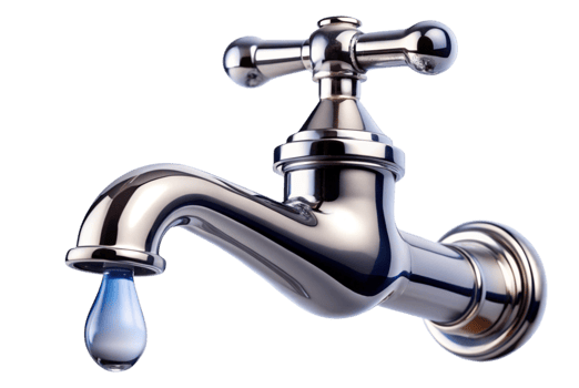 Faucet with water drop creates a soothing sound png