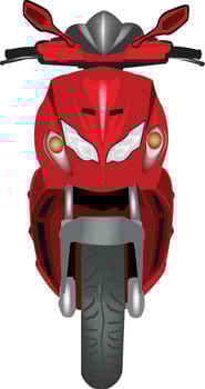 A red motorcycle on a white background vector