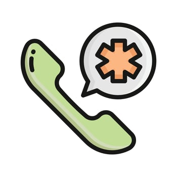 Medical emergency call design in trendy style. vector