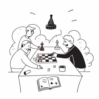 Seniors enjoying a game of chess in the park concept as A candid shot of seniors enjoying a game of chess in the park showcasing strategy leisure and companionship with natural exp Clean Version 2 vector