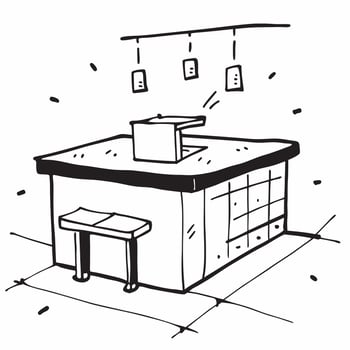 Kitchen island with seating concept as A kitchen island with seating highlighting the modern design and functionality of a home for sale in Photo Stock Concept v1 vector