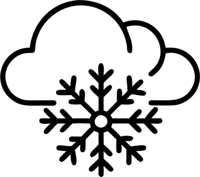 Snowy in outline icon style, weather and astronomy theme. png