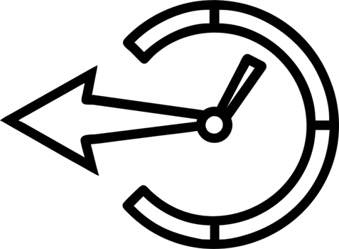 Arrow of time in outline icon style, weather and astronomy theme. png