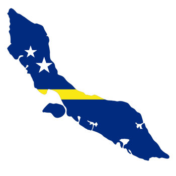 Curaao flag on the map png