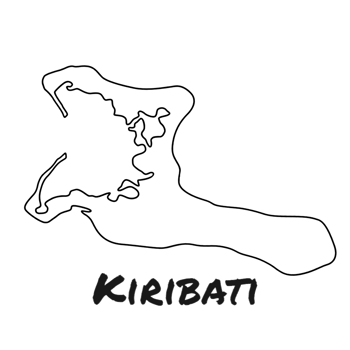 Kiribati map with white and black outline png