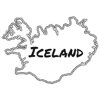 Iceland map with white and black png