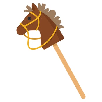 Horse Stick Toy Icon Hobby Horse Wooden Toy vector