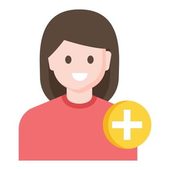 A woman with a plus sign on her face vector