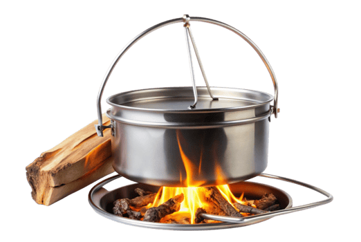 Folding campfire cooking essentials for adventurous outdoor trips png