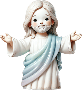 Soft and Delicate Easter Ceramic Figurine for Peaceful Holiday Decor png